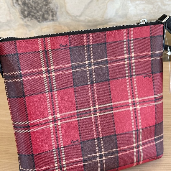 Coach Bag W/ Tartan Plaid Print Rowan File handbag purse NWT - Picture 9 of 10